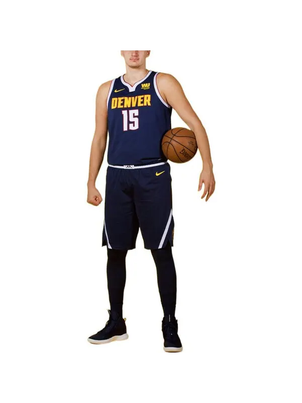 Майка Nike NBA Basketball Sports Jersey Vest Denver Nuggets Jokic 15 Navy Blue Dark blue — изображение 3 из 4, синий