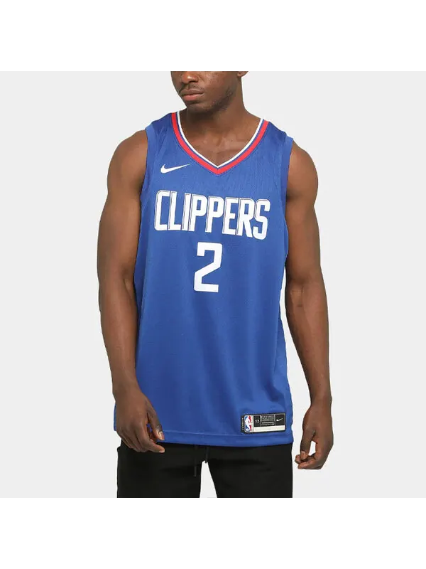 Спортивная футболка nba sports basketball jersey sw fan edition los angeles clippers leonard 2 blue Nike — изображение 4 из 4