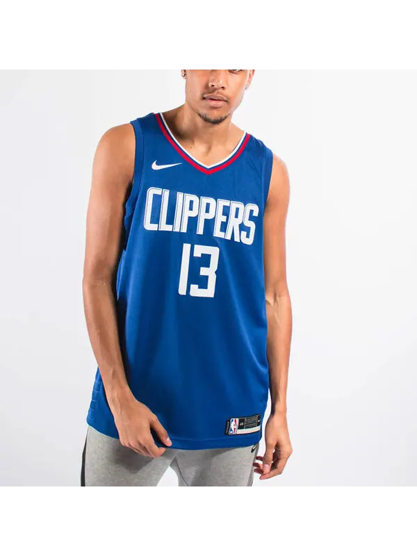 Майка Nike NBA Teams Jersey SW Fan Edition George 20-21 Season Blue — изображение 4 из 4, синий