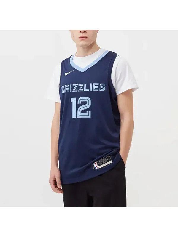 Майка Nike NBA Basketball Sports Jersey Vest SW Fan Edition 2020 Season Gray Memphis Grizzlies — изображение 3 из 4, синий