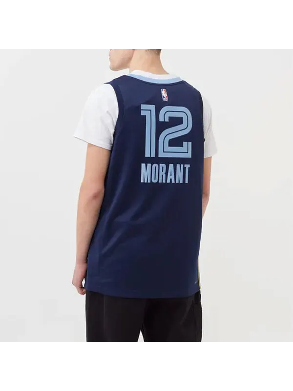 Майка Nike NBA Basketball Sports Jersey Vest SW Fan Edition 2020 Season Gray Memphis Grizzlies — изображение 4 из 4, синий