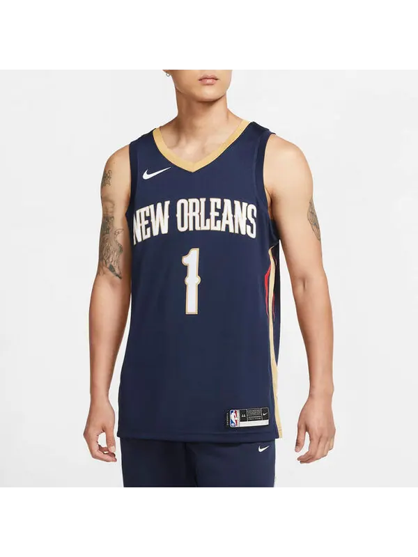 Футболка nba mens swingman джерси 20ss new orleans pelicans williamson 1 баскетбольная рубашка Nike — изображение 4 из 4