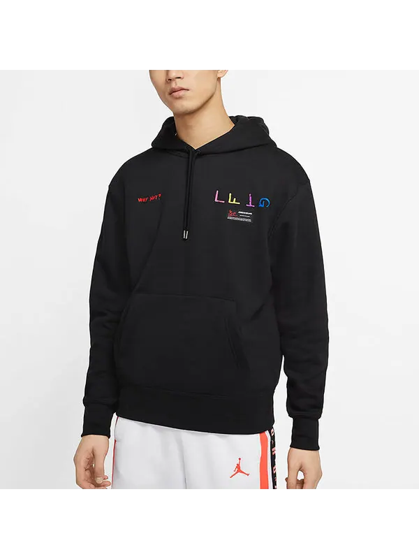 Толстовка с капюшоном why not с принтом флисовый свитер с капюшоном спортивный Air Jordan — изображение 3 из 4, черный