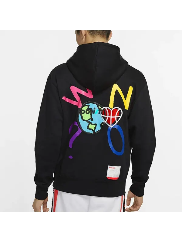 Толстовка с капюшоном why not с принтом флисовый свитер с капюшоном спортивный Air Jordan — изображение 4 из 4, черный