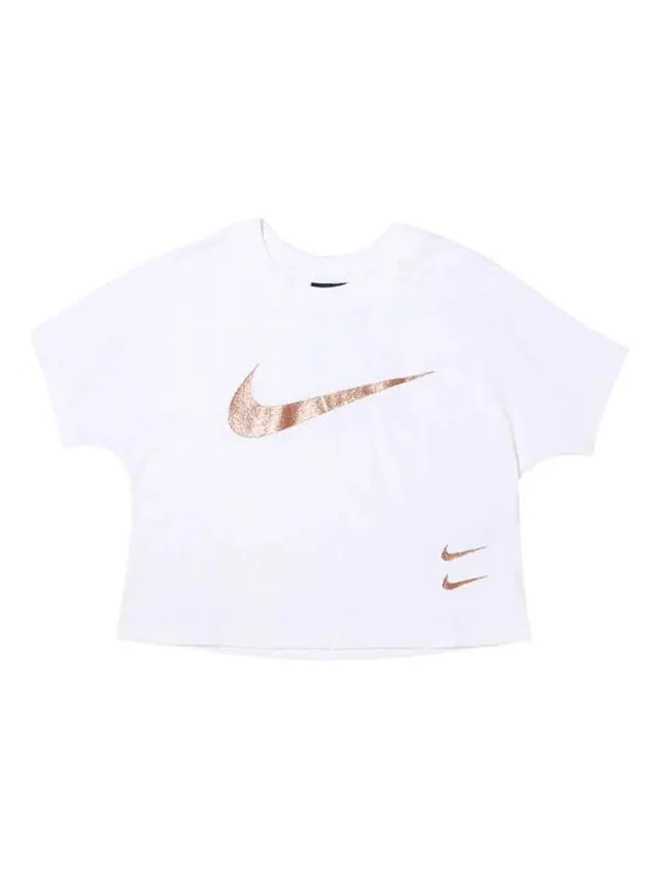 Футболка спортивная с логотипом swoosh короткий рукав Nike — изображение 1 из 4, белый/мульти
