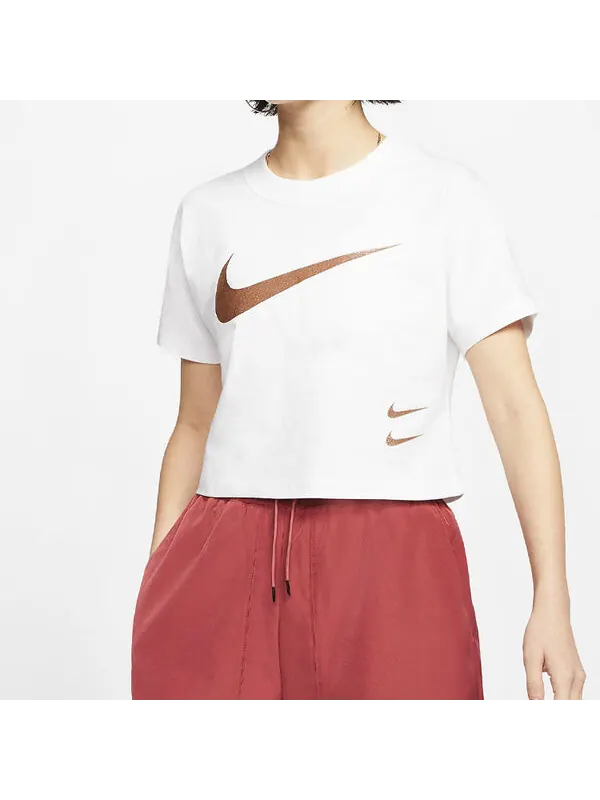 Футболка спортивная с логотипом swoosh короткий рукав Nike — изображение 3 из 4, белый/мульти
