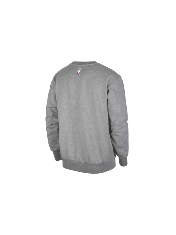 Толстовка courtside heritage fleece round neck pullover los angeles lakers gray Nike — изображение 2 из 3, серый