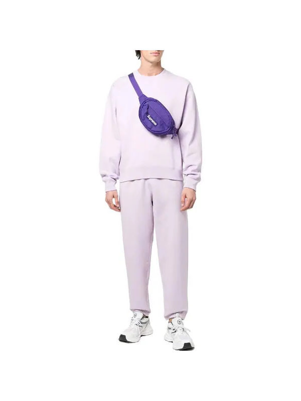 Брюки men's logo embroidered casual solid color sports pants/trousers/joggers light purple Nike — изображение 2 из 4, мульти
