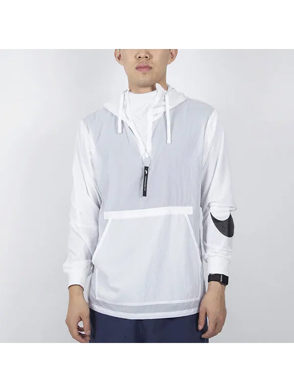 Куртка big swoosh large logo half zipper hooded interchange jacket white Nike — изображение 2 из 4, белый