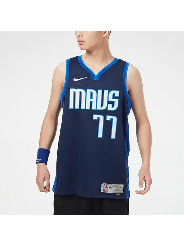 Футболка баскетбольная майка жилет nba retro fan edition версия dallas mavericks doncic № 77 Nike — изображение 3 из 4
