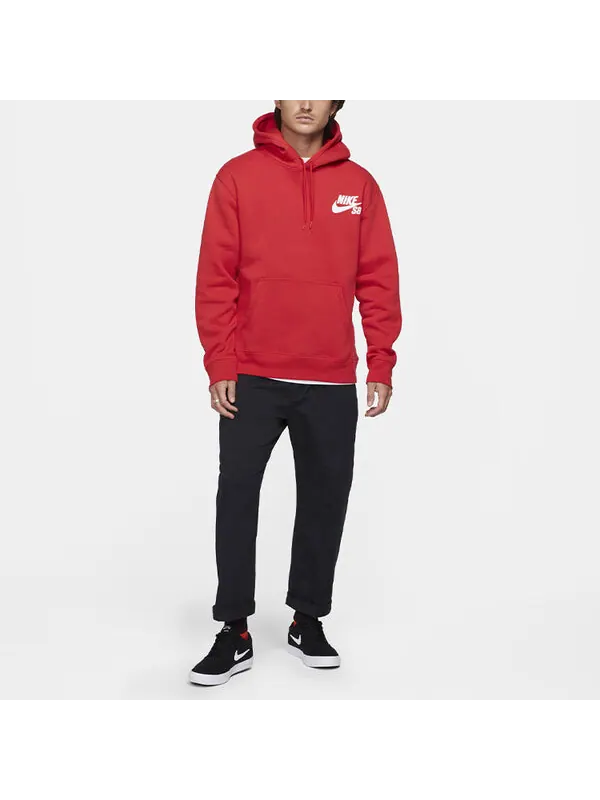 Толстовка Nike SB Skateboard Icon Skateboard Hooded Long Sleeve Logo Pullover Sweatshirt Men's — изображение 3 из 3, красный