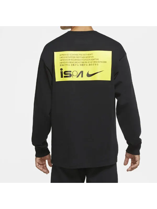 Футболка ispa футболка с длинным рукавом Nike — изображение 4 из 4, черный/желтый