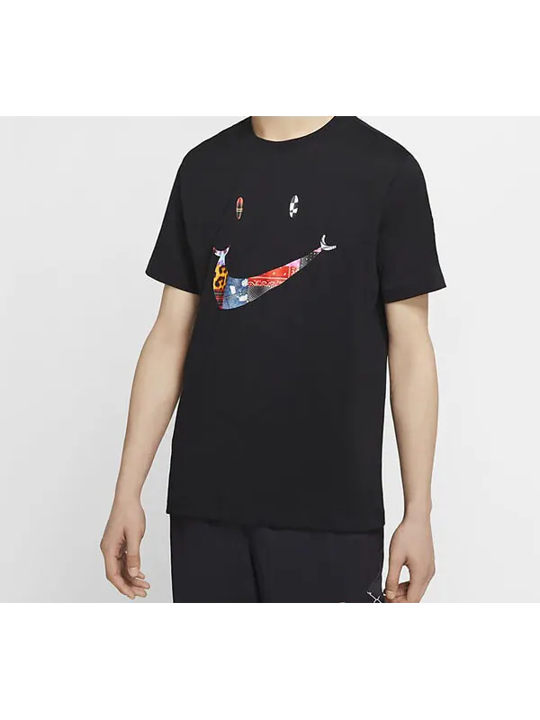 Футболка have a day summer2 smiling face printing short sleeve black Nike — изображение 3 из 4, черный