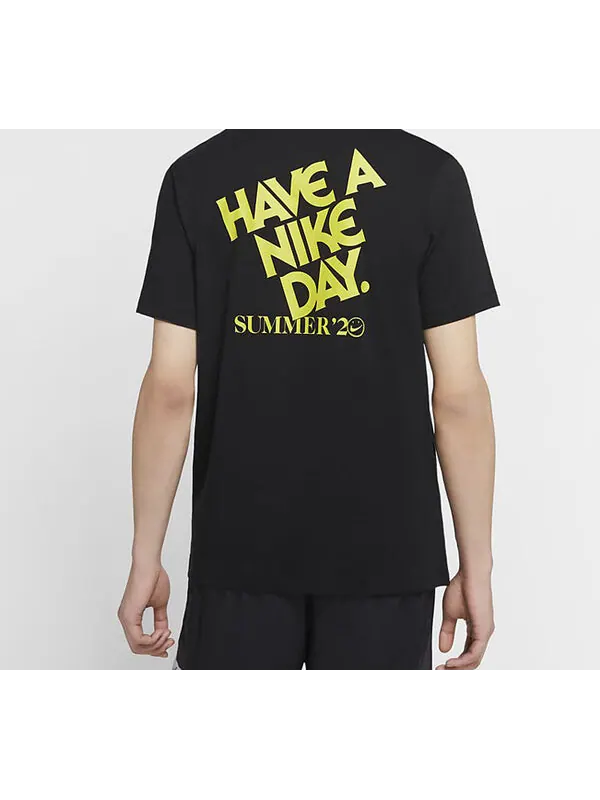 Футболка have a day summer2 smiling face printing short sleeve black Nike — изображение 4 из 4, черный