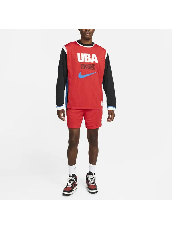 Шорты mesh shorts contrasting colors alphabet printing sports basketball us edition red Nike — изображение 3 из 4, красный