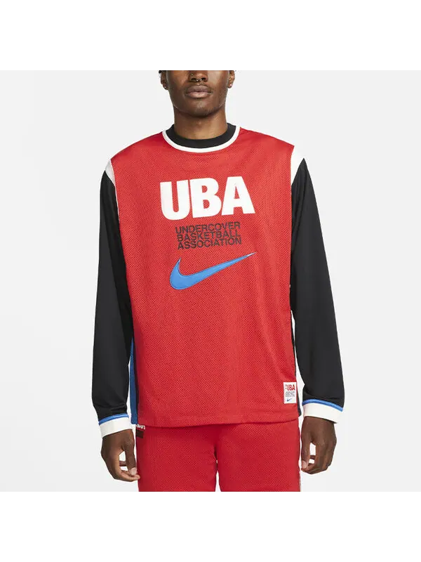 Футболка long-shooting top contrasting colors printing pattern basketball long sleeves us edition red Nike, красный