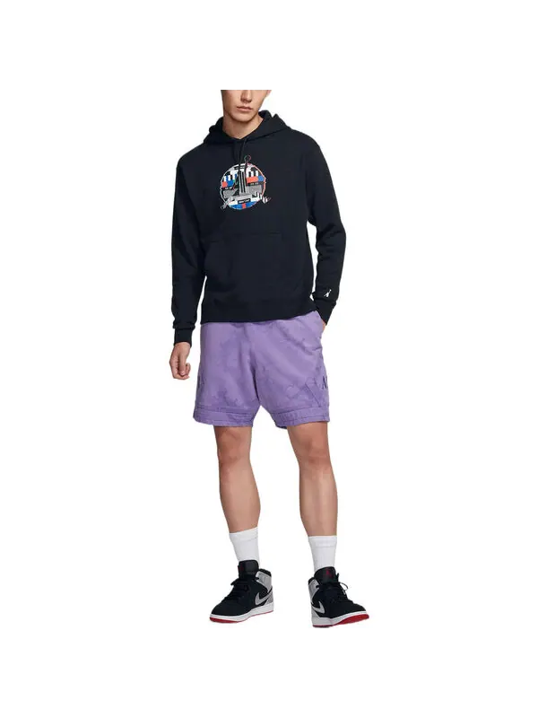 Толстовка Men's Air Jordan Knit Sports Geometry Pattern Casual Black — изображение 3 из 4, мульти