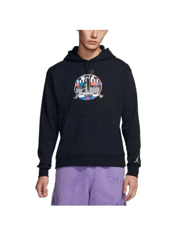 Толстовка Men's Air Jordan Knit Sports Geometry Pattern Casual Black — изображение 4 из 4, мульти
