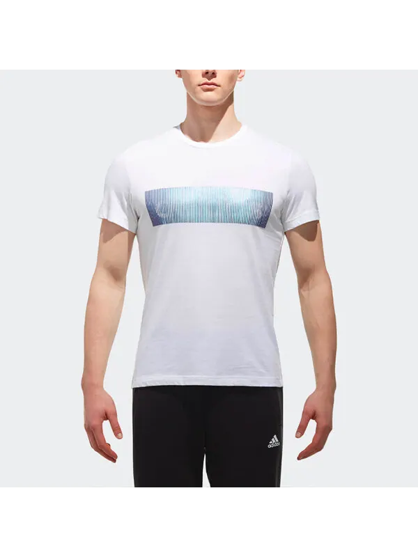 Футболка logo round neck short sleeve white Adidas — изображение 3 из 4, белый