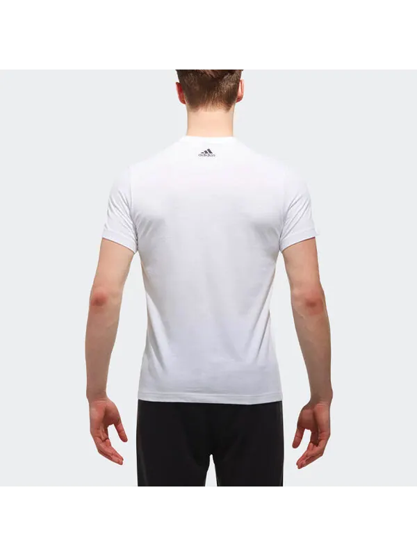 Футболка logo round neck short sleeve white Adidas — изображение 4 из 4, белый