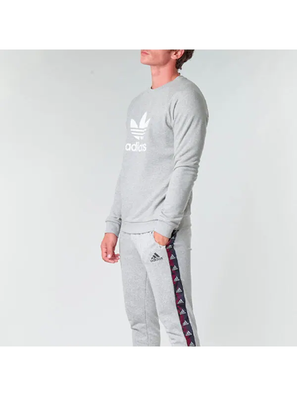 Толстовка с капюшоном оригинальная спортивная с круглым вырезом Adidas — изображение 3 из 4, светлый серый