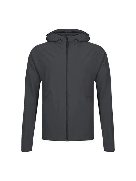 Куртка running training windproof woven hooded jacket gray Adidas — изображение 1 из 4, серый