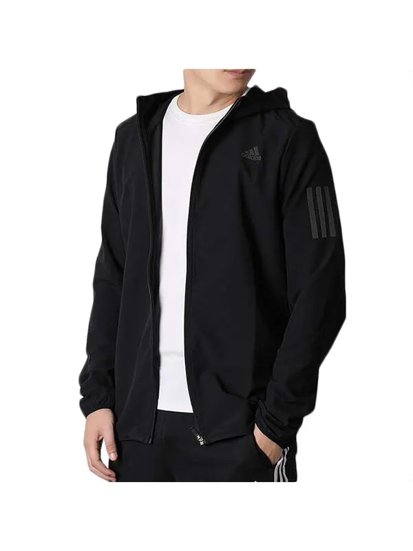 Куртка adidas Woven hooded Sports Tops Jacket Black — изображение 3 из 4, черный