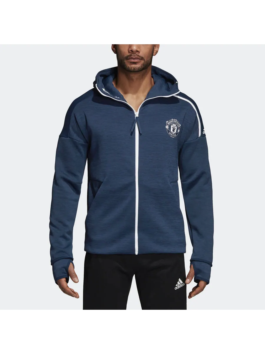 Куртка adidas Mufc Zne Hd Fr Logo — изображение 3 из 5, синий