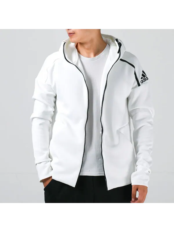 Куртка adidas ZNE HOODY 3.0 Retro Sports Hooded Jacket Asia Edition White — изображение 3 из 4, белый