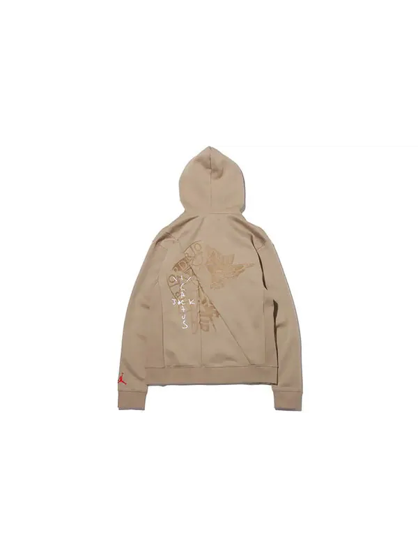 Толстовка x cactus jack by travis scott pullover hoodie 'khaki university red' Air Jordan — изображение 2 из 2, хаки