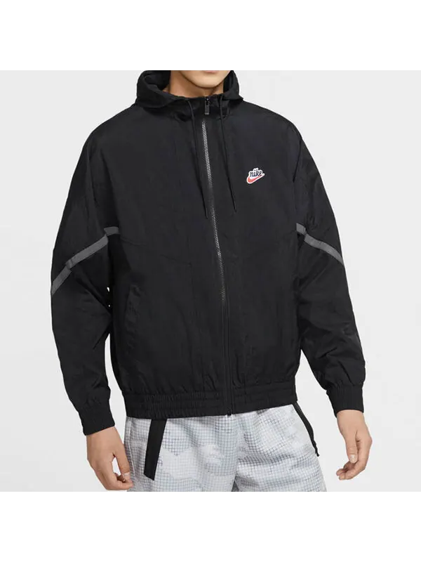 Куртка Nike Sportswear Windrunner+ Hooded Reflection Jacket Men Black — изображение 2 из 3, черный