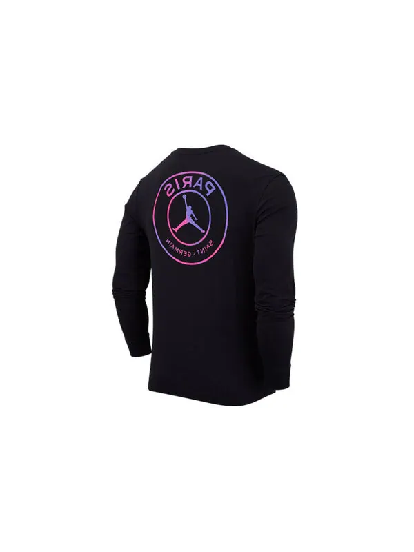 Футболка Paris Saint Germain с круглым вырезом и длинным рукавом, азиатские размеры Air Jordan — изображение 2 из 4, черный