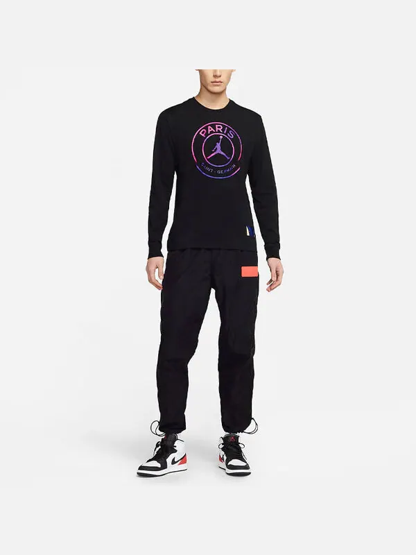Футболка Paris Saint Germain с круглым вырезом и длинным рукавом, азиатские размеры Air Jordan — изображение 3 из 4, черный