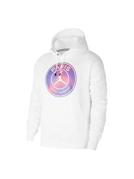 Толстовка Air Jordan Paris Saint-Germain Printing Fleece Pullover White — изображение 1 из 3, белый
