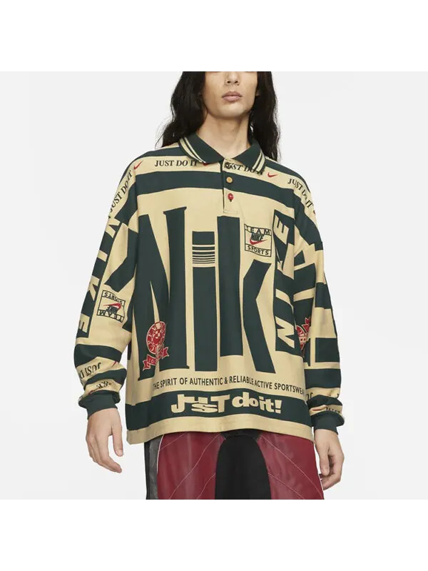 Футболка x cactus plant flea market long-sleeve polo 'natural' Nike — изображение 4 из 4, хаки