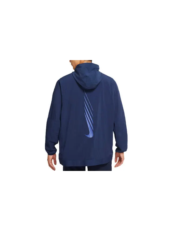 Куртка Nike Sport Clash Cardigan Sports Training Hooded Jacket Navy Blue Dark — изображение 2 из 3, темный