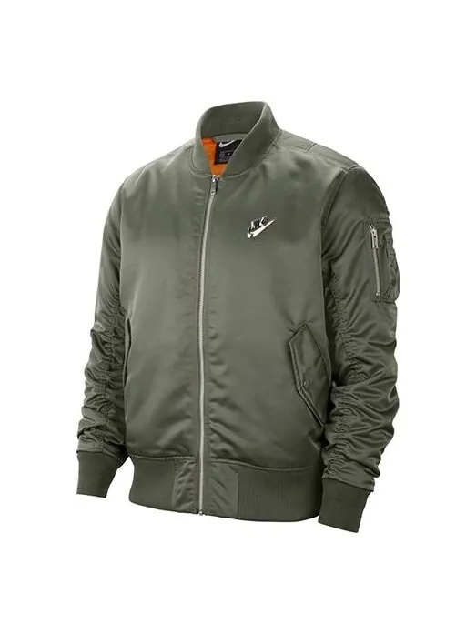 Куртка Nike Nsw Punk 3D logo aviator Jacket US Edition Gray Green — изображение 1 из 4, серый/зеленый