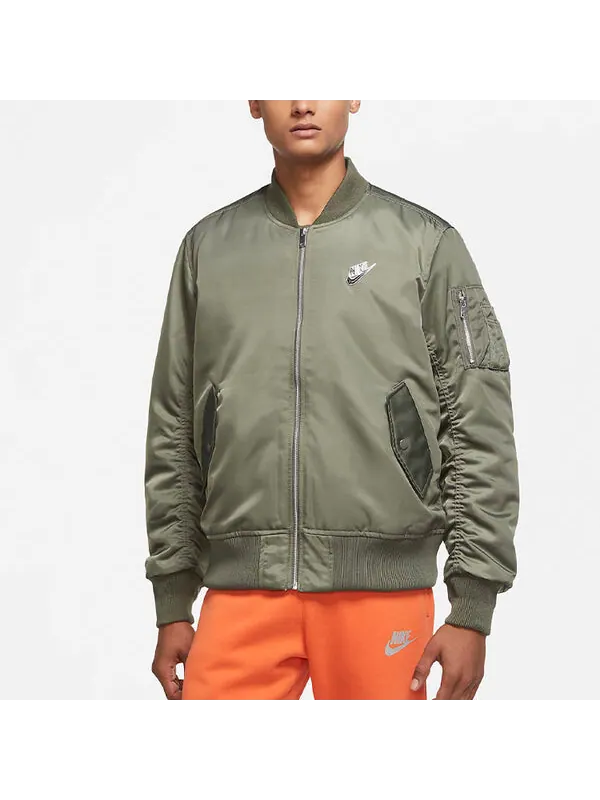 Куртка Nike Nsw Punk 3D logo aviator Jacket US Edition Gray Green — изображение 4 из 4, серый/зеленый