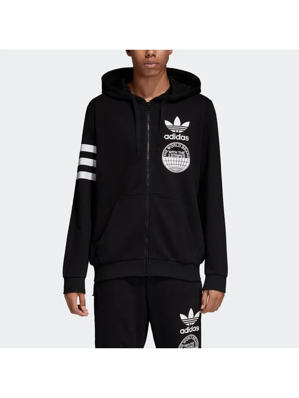 Толстовка adidas originals Men's Full Zip Hoody Jacket — изображение 3 из 4, черный