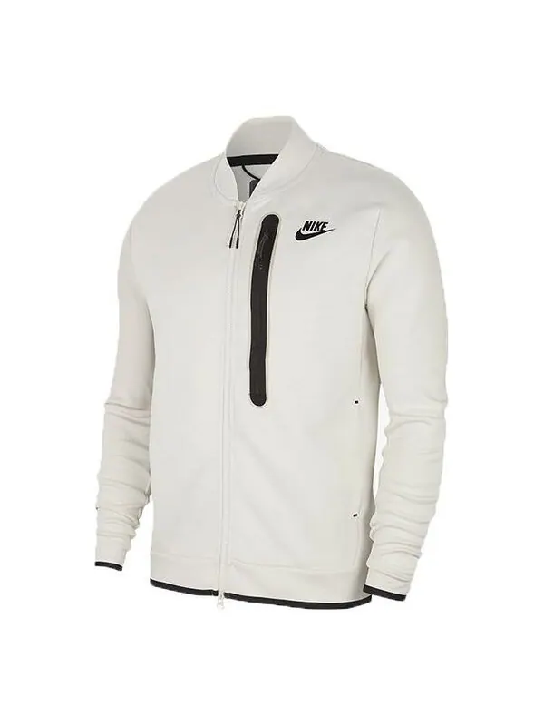 Куртка Nike Tech Fleece Long Sleeves Stand Collar Jacket White — изображение 1 из 2, белый