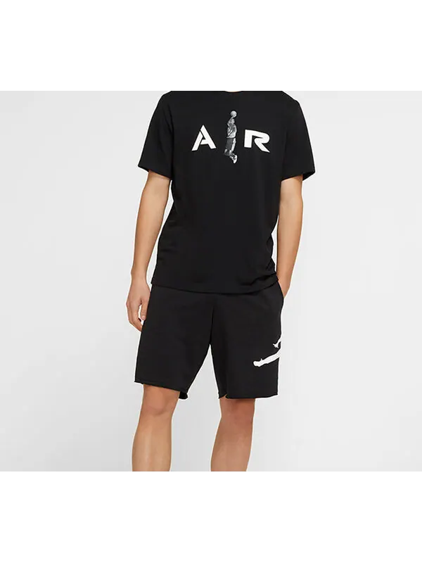 Футболка с принтом «летающий человек данк» с коротким рукавом, футболка Air Jordan — изображение 3 из 4, черный