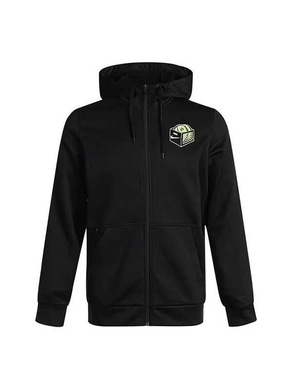 Куртка Nike Thrma Hd Fz Story Pack Printing Sports Hooded Jacket Black — изображение 1 из 2, черный