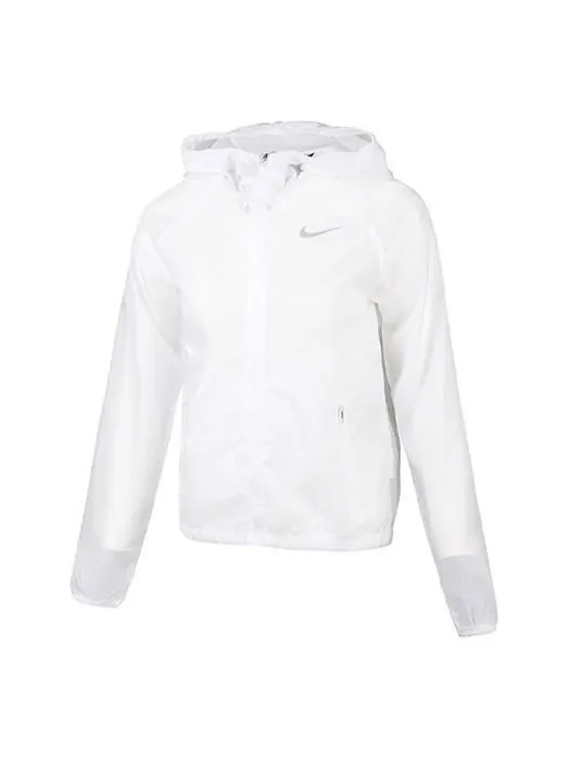 Куртка на молнии кардиган с капюшоном беговая куртка белая Nike — изображение 1 из 4, белый