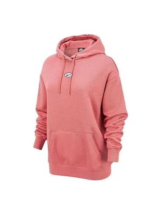 Толстовка (WMNS) Nike Nsw Swoosh Hoodie 'Pink' — изображение 1 из 2, розовый/белый