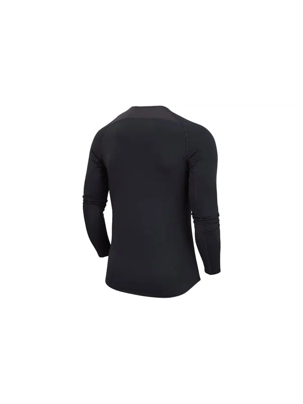 Футболка Men's Nike Round Neck Knit Breathable Long Sleeves Black T-Shirt — изображение 2 из 2, черный