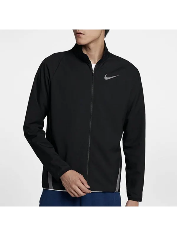 Куртка Men's Nike Running Training Casual Sports Woven Jacket Autumn Black — изображение 4 из 4, черный