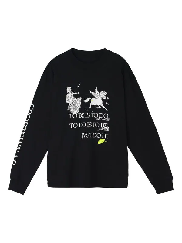 Толстовка Nike Sportswear Printing Knit Round Neck Sports Black — изображение 1 из 4, черный