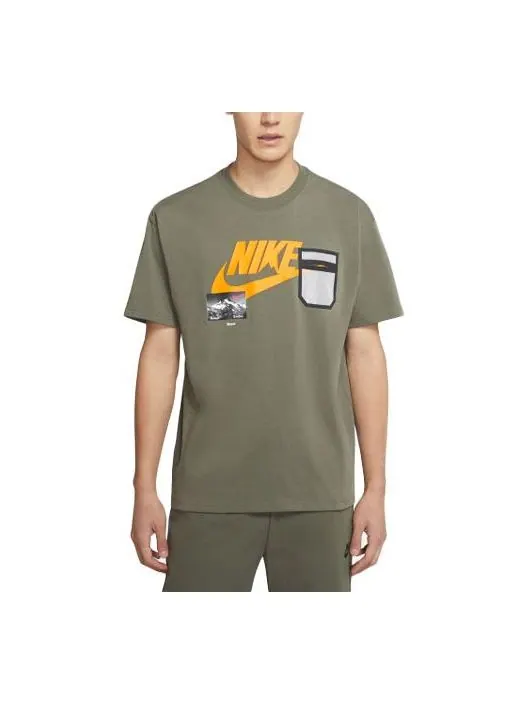 Футболка Nike Sportswear logo Printing Cozy Round Neck Short Sleeve Yellow — изображение 1 из 3, желтый