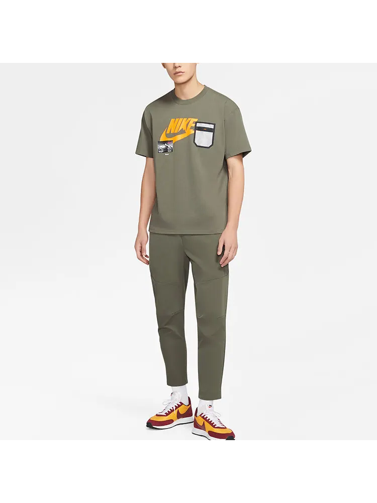 Футболка Nike Sportswear logo Printing Cozy Round Neck Short Sleeve Yellow — изображение 3 из 3, желтый