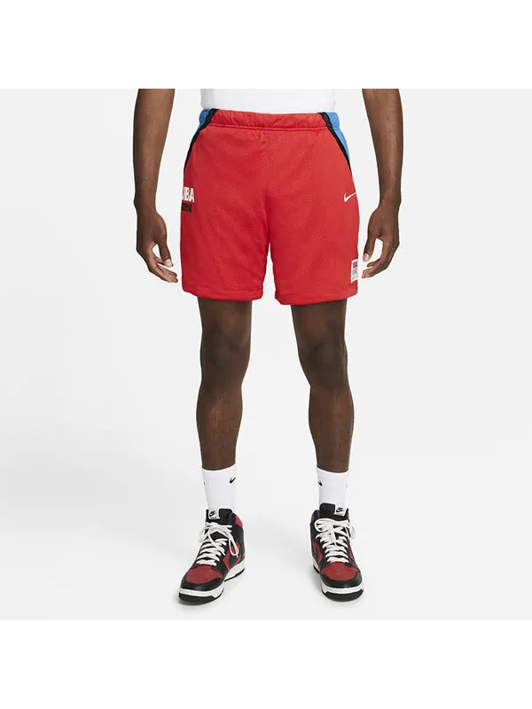 Шорты mesh shorts contrasting colors alphabet printing sports basketball asia edition red Nike — изображение 4 из 4, красный